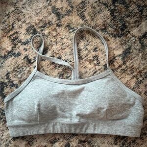 ALO Yoga Gray Scoop Neck Sports Bra
